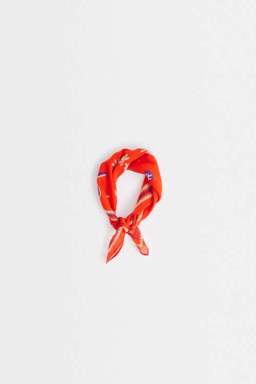 A Kind of Guise Budir Woll-Bandana Mit Orangefarbener Blume> Schals